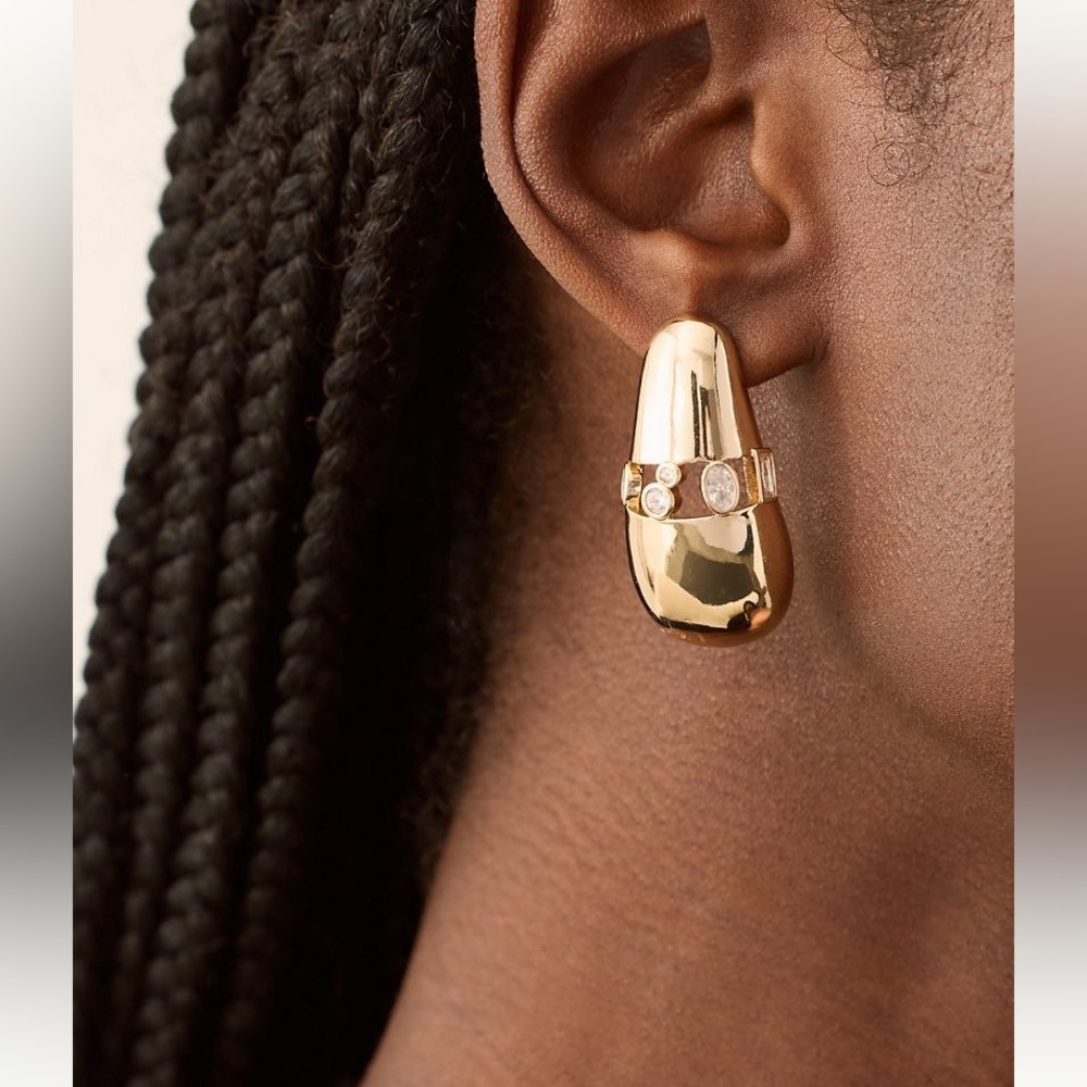 Anthropologie The Petra Crystal Cutout Drop Earrings - New With Tags